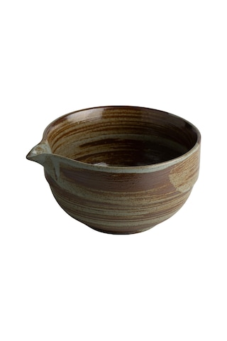Matcha Çayı Kasesi Chawan Desenli Açık Gri