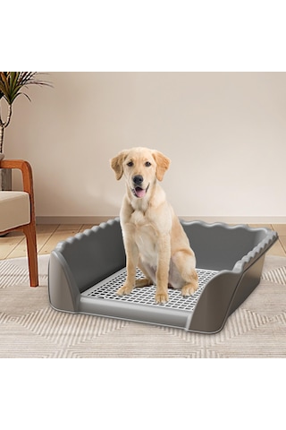 Homyl Köpek Tuvaleti Taşınabilir Eğitim Lazımlık Gri