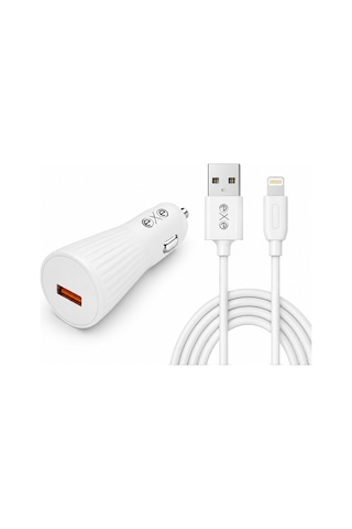 Exe 25w Hızlı Araç Şarj Adaptörü Lightning Uyumlu Kablo Dahil