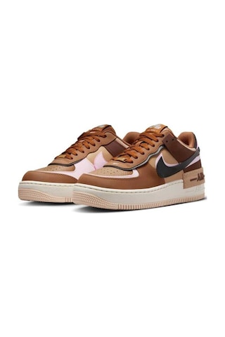 Nike Air Force 1 Shadow Sneaker Unisex Reflektörlü Hakiki Deri Günlük Spor Ayakkabı Kahverengi Kahverengi