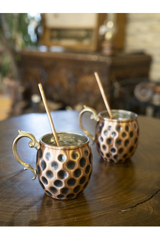 Bakır Kupa Gamzeli Model Çift Renk 2'li