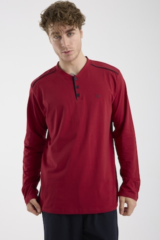 Sementa Düğme Yakalı Rahat Kalıp Pijama Takım - Bordo Bordo