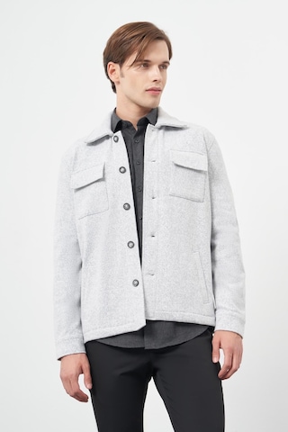 İmza Gri Örme Polo Yaka Jakarlı Desen Yırtmaçsız Astarsız Slim Fit Classic Mont 1007245161 Gri
