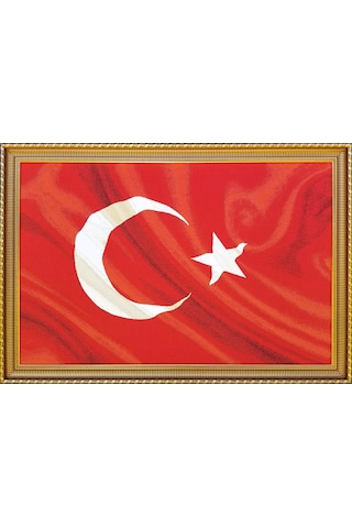 Figüratif Seri-20 Dokuma Goblen Kumaş-Türk Bayrağı