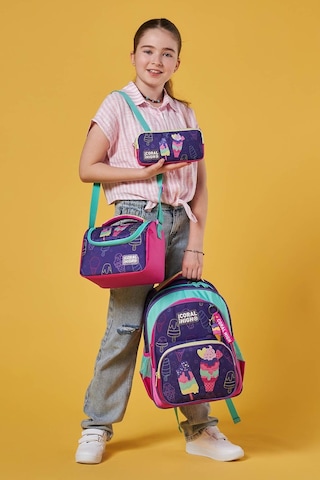 Coral High Kids Mor Pembe Dondurma Desenli 3 Lü Okul Çanta Seti Set0123655