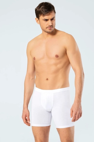 Cacharel 1336 Erkek Bel Bantlı Likralı Uzun Paçalı Boxer-beyaz Beyaz