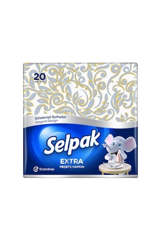 Selpak Extra Desenli Peçete 20'li Beyaz