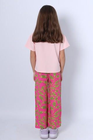 Hçm Kız Çocuk İkili Takım Baskılı Oversize İspanyol Paça E15 Pembe
