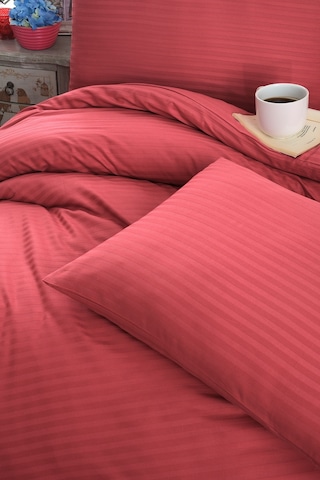 Mulberry Çift Kişilik Nevresim Takımı Pamuk Saten Çizgili %100 Pamuk 200x220 Bordo