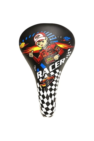 Çocuk Bisikleti Selesi Siyah Desenli 12-16-20 Jant İçin Bisiklet Koltuğu Siyah