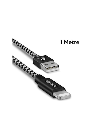 Dux Ducis K-One Cable Usb Lightning Şarj Kablosu 1 Metre Siyah