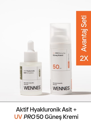 Aktif Hyaluronik Asit Serum Spf50+ Güneş Kremi Avantajlı Set