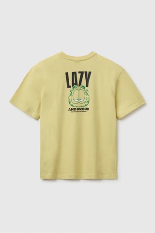 United Colors Of Benetton Erkek Çocukgarfield Baskı Detaylı Yuvarlak Yaka T-shirt Sarı 6-14 Yaş-2822 SARI
