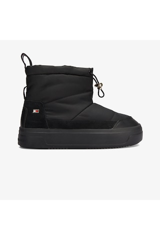 Tommy Hilfiger Flag Kadın Siyah Bot Düz Fw0fw08334 Siyah
