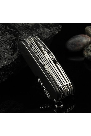 Valkyrie17 Fonksiyonlu Çok Amaçlı Multitool Kamp Çakı Profesyonel Outdoor & Günlük Kullanım Siyah