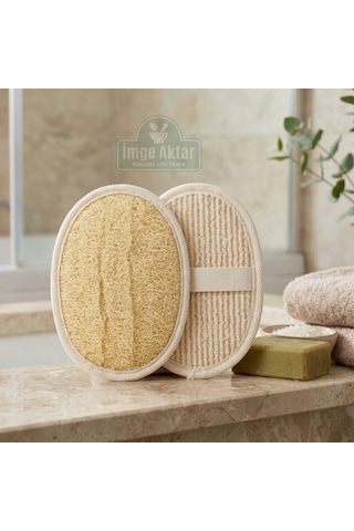 Oval Doğal Kabak Lifli Peeling Kesesi 16x12 Cm