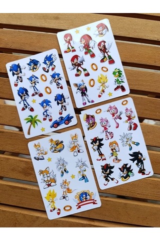 Kirpi Sonic Sticker Etiket Seti 4 Sayfa A6 Boy