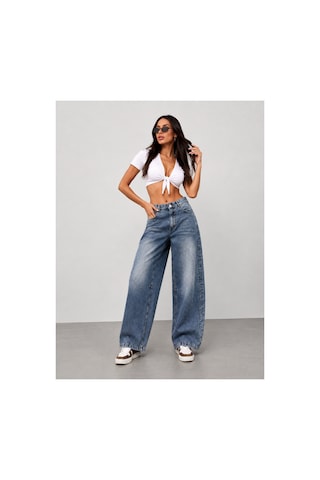 Bluemarlin Tint İşlemli Ön Yan Parçalı Diz İşlemli Baggy Jeans Çok Renkli