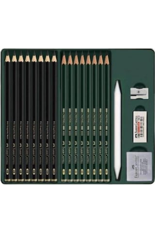 Faber Castell Metal Kutu Pitt Graphite Matt Dereceli Kalem Seti