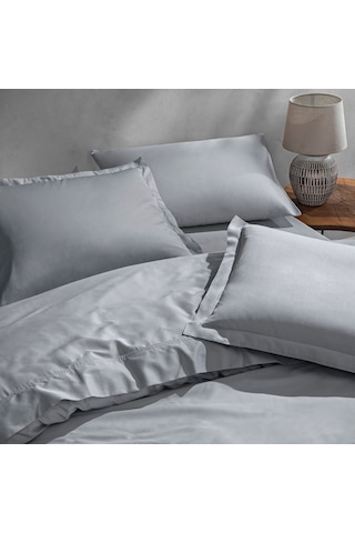Linens Mix&match Pamuk Saten Çift Kişilik Saten Nevresim Kılıfı Gri Gri