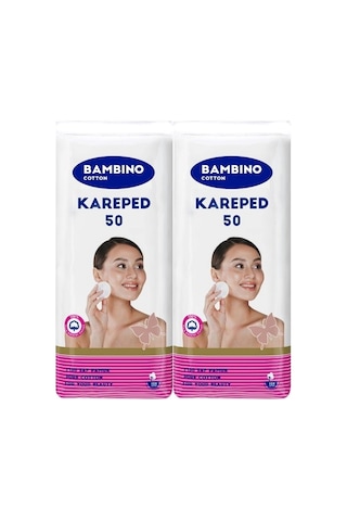 Bambino Cotton Kare Makyaj Ve Bebek Temizleme Pamuğu 100 Adet