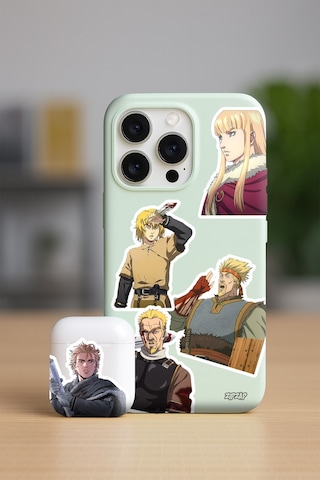 Vinland Saga Anime Telefon Laptop Bullet Journal Yapışkanlı Folyo Sticker Paketi 23 Adet Çok Renkli