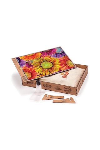 King Of Puzzle Krizantemler Ahşap Puzzle 500 Parça