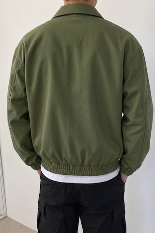 Tarz Cool Erkek Oversize Bomber Ceket Fermuarlı Basic Günlük Şık Mont Haki
