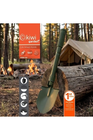 Kiwi Garden Kgms-701 Çok Amaçlı Katlanır Kürek Kamp Bahçe Kullanımı Kaymaz Sap Çok Renkli