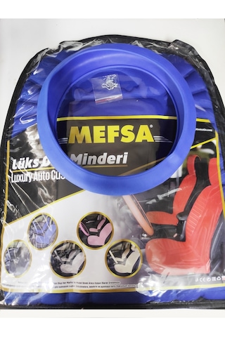 2,li Oto Koltuk Kılıfı Minder Alkantra Kumaş Mavi Renk + Slikon Direksiyon Kılıfı