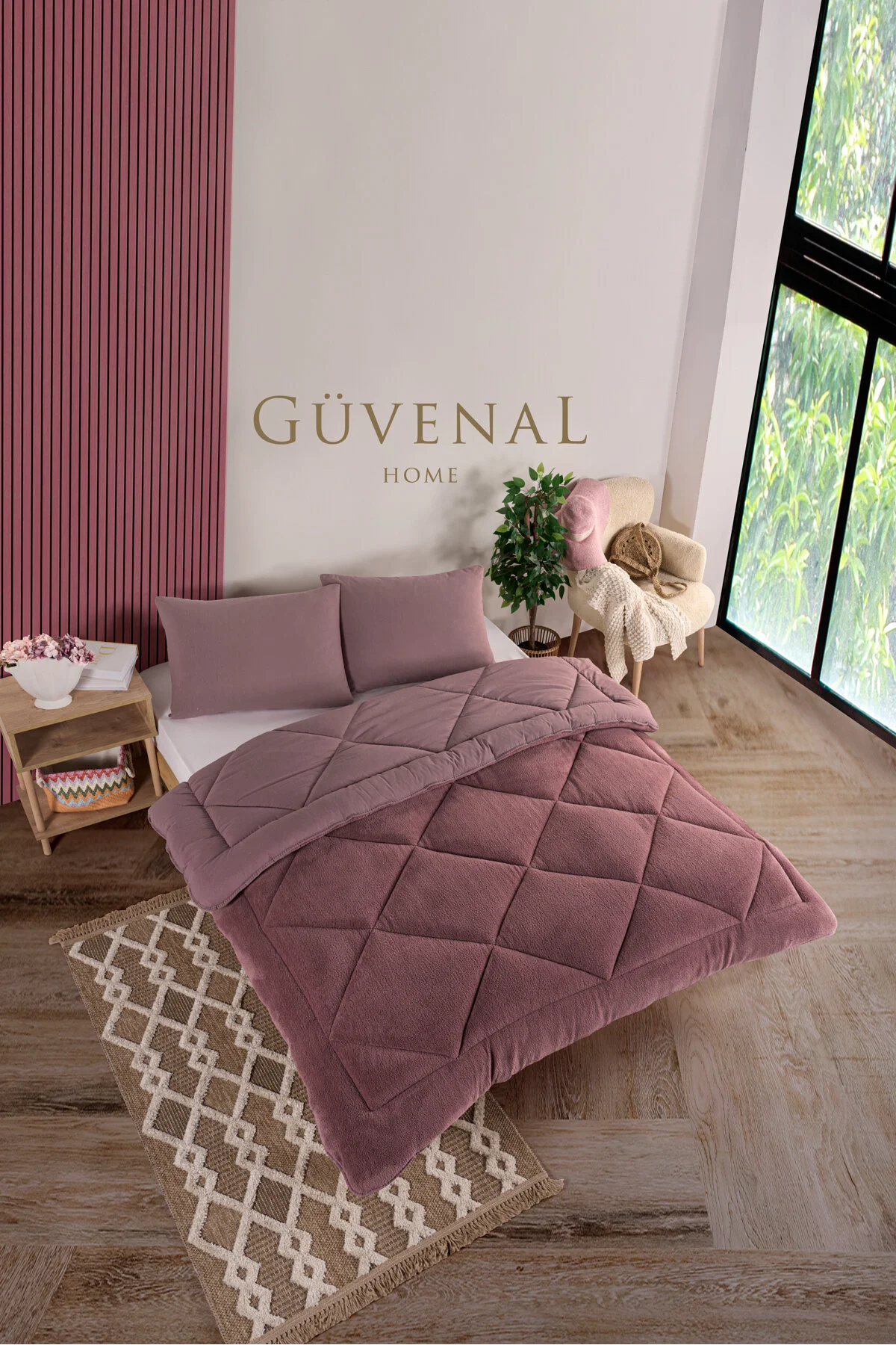 Güvenal Elite Wellsoft Çift Kişilik Çift Taraflı Yastık Kılıflı Lüx Yorgan Seti Yorgan Uyku Seti Çeyiz Gülkurusu