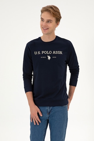 U.S. Polo Assn. Erkek Regular Fit Bisiklet Yaka Lacivert İnce Basic Sweatshirt 50313743-VR033