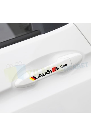 Audi S Line Logo Ayna Jant Kapı Kolu Oto Sticker Yapıştırma 4 Ad