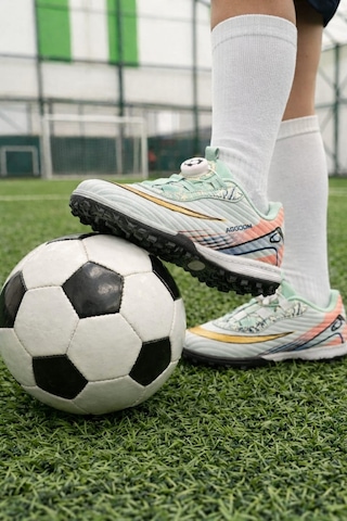 Papucumun Dünyası Mekanizma Bağcıklı Laliga Unisex Erkek Ve Kız Çocuk Halı Saha Ayakkabısı Su Yeşili