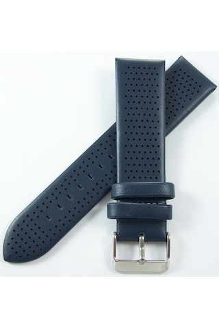 Bizon Lacivert 22mm Deri Saat Kordonu Kayışı Armani Model