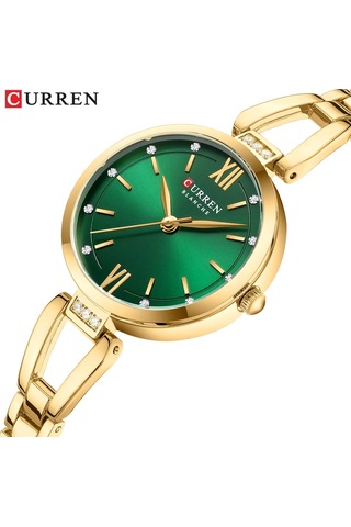Curren 9092 Quartz Kadin Kol Saati Orjinal Kutusunda -yeşil Renk Kadran Gold