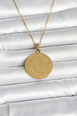 316l Çelik Gold Renk Ayetel Kürsi Yazılı Kolye Karışık Renk