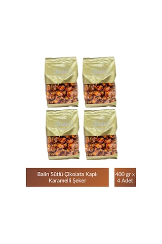 Balin Karamel Sütlü Şeker 400 Gr X 4 Adet