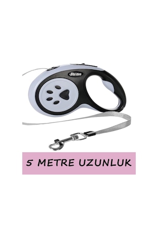 Gobypet Makaralı Tasma, 5 Metre İp Otomatik Tasma, Otomatik Şerit Köpek Gezdirme Tasması, Köpek