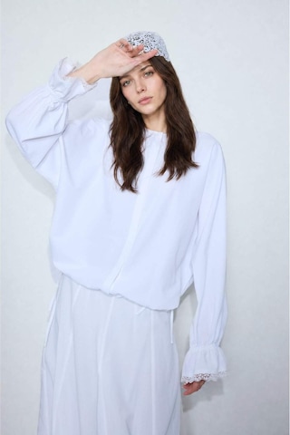 Defacto Regular Fıt Poplin Uzun Kollu Beyaz Tunik H3669ax26smwt32 Beyaz-wt32