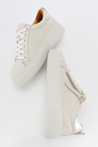 Luvishoes Allıe Bej Hakiki Deri Kadın Sneakers Bej