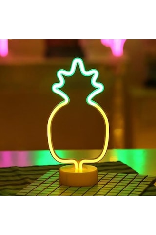 Ananas Neon Led Lamba Çok Renkli