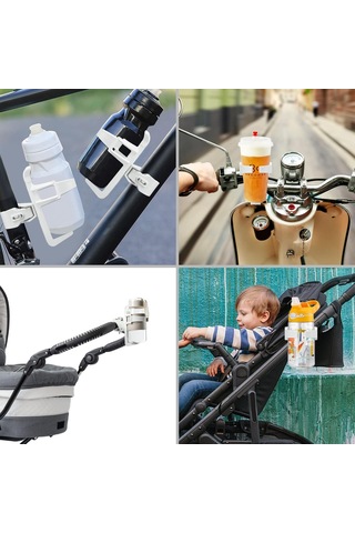 Universal Bisiklet Kupası Tutucu 360 Derece Dönen Şişe Kafesi Bisiklet Tulumu İçin Açık Gri