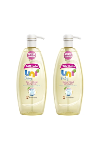 Uni Baby Boyasız Bebek Saç ve Vücut Şampuanı 2 x 900 ML