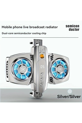 Xuweiwei K4 Gümüş Çift Çekirdekli Soğutucu Telefonlar İçin Dijital Ekranlı Sıcaklık Kontrollü Yarıiletken Soğutucu
