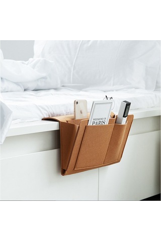 Dofolink Orta Gri Ev Fantezi Organizer Çanta - 32x20x10 Cm Yüksek Kaliteli Filtre Dokuma - Yatak Kenarı Evcil Eşya Saklama Çantası Gri