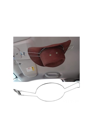 Yunboo Araç İçi Metal Kapaklı Şapka Tutucu - Dayanıklı, Kompakt Giysi/şapka Depolama Aracı - Otomobil Aksesuarı GÜMÜŞ