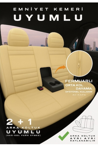 Opel Vectra C Kasa Sedan 2004-2008 Uyumlu Tegin Natura Serisi Raşel Bej Koltuk Kılıfı