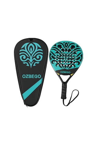 Padel Raket Seti %100 Tam Karbon - Çanta, 2 Overgrips, Bilek Desteği Ve Koruyucu Film İçerir - Yeni Başlayanlar Ve İleri Düzey Kullanıcılar İçin - Hafif Ve Dayanıklı - Siyah Ve Yeşil Açık Mavi