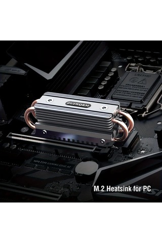 Boatshop1 Gri M2 Nvme 2280 Ssd Alüminyum Soğutucu Çift Bakır Isı Borusu Çift Katmanlı Kanatçık Silikon Ped Pcıe Sata Ssd